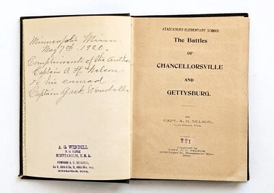 CAPT. A.H. NELSON CIVIL WAR **SIGNED & INSCRIBED** CHANCELLORSVILLE & GETTYSBURG - Image 1 of 4