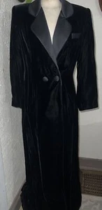 LONG VELVET RAYON FORMAL DUSTER Oleg Cassini Black Tie Tuxedo  Jacket Evening 12 - Picture 1 of 13