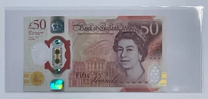 Billete de polímero de 50 libras de Gran Bretaña Reino Unido Reina Isabel II, A. Turing, UNC - Imagen 1 de 6