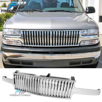 Parrilla delantera ABS cromada para 99-02 Chevy Silverado 00-06 Tahoe Suburan Foto 1 de 4
