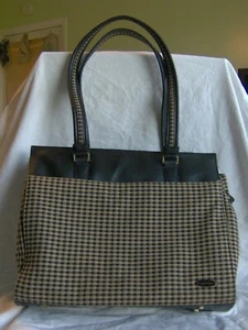 LONGABERGER LAP TOP COMPUTER BAG BRIEFCASE SHOULDER TOTE BAG PURSE Tan & Black - Picture 1 of 12