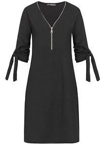 Violet Damen Kleid Turn-Up Mini Dress Zipper schwarz B19106803