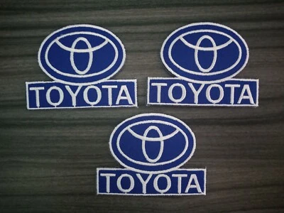 3 pcs Patch Blue logo Toyota Car Motor Racing Embroidered Iron or Sew on Jacket  - Image 1 of 4