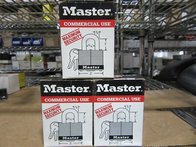 (3) Master Lock 5KD Keyed Different Blue Band 3/8" Shackle 1" Clearance NEW!!! - Image 1 of 3
