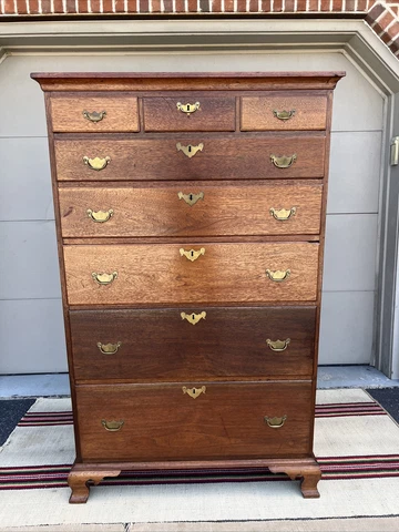 A Antique Walnut Chippendale Tall Chest, Chester Co. Pennsylvania, Circa 1760’s Cover
