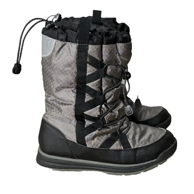 Lands End Big Kids Boots Youth Size 5M Gray Black Squall Mid Winter Snow Outdoor - Image 1 of 4