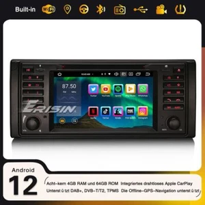 Autoradio 7" BT5.0 Carplay 4G 4+64GB Android 13 navegación por satélite para BMW Serie 5 E39 M5 - Imagen 1 de 18