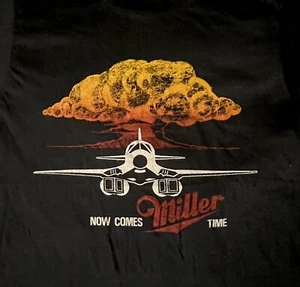 NOW COMES MILLER TIME Vintage T Shirt Single Stitch Screen Stars Space Shuttle - Picture 1 of 8