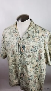 Nui Nalu Vintage Reverse Print Turtle Shell Hawaiian Print Aloha Shirt Size XL  - Imagen 1 de 9