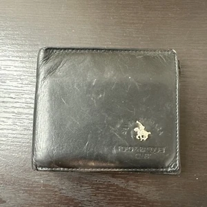 Polo Ralph Lauren Santa Barbara Herren Geldbörse Echt Schwarz Leder 4" Lang - Bild 1 von 9