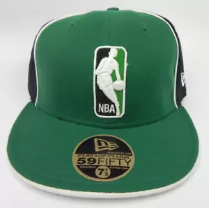 BOSTON CELTICS NEW ERA LOGOMAN PINWHEEL VTG WOOL FITTED 7 1/2 59FIFTY HAT CAP! - Picture 1 of 12