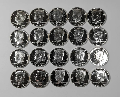 1968 S Proof Kennedy Half Dollar Cameo Twenty Coin Roll Cover