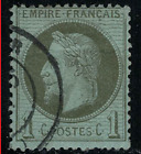 ZAYIX - 1870 France 29 used Napoleon III 1c bronze green on pale blue 081922S13