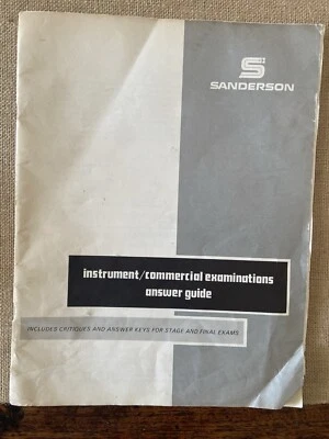 Sanderson Instrument Commercial Examinations Answer Guide 1976 - Image 1 of 4