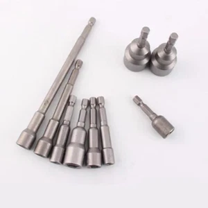 6mm - 19mm Hex Magnetic Nut Driver Socket 1/4" Metric Impact Drill Bits Adapter - Picture 1 of 6