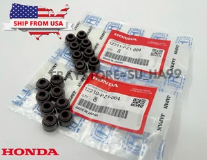 Honda OEM Genuine 16 Valve Stem Seal Set Kit B16 B18 D16 K20 K24 H22 ACURA - Picture 1 of 8