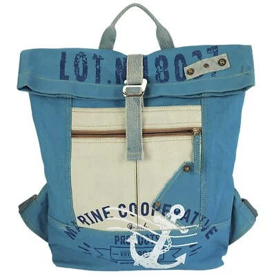 Rucksack. XL Leinwand/Canvas Backpack. Rolltop Cityrucksack. Vegane Daypack - Bild 1 von 4