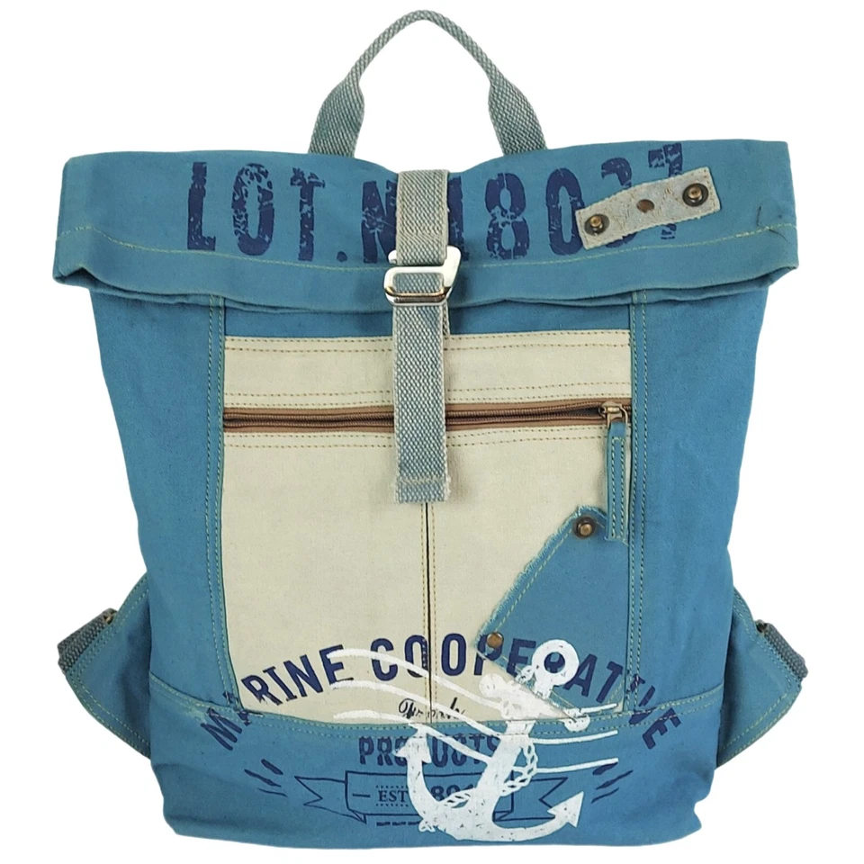 Rucksack. XL Leinwand/Canvas Backpack. Rolltop Cityrucksack. Vegane Daypack - Bild 1 von 4