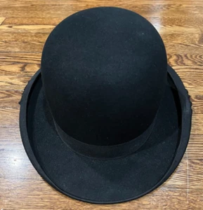 Gordon Bowler Hat Black Felt 6 3/4 Kettle Finish Golden Rule Building St Paul - Picture 1 of 11