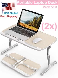 Pack of 2 Folding Laptop Desk Portable Lap Tray Notebook Ergonomic Bed Sofa - Picture 1 of 8