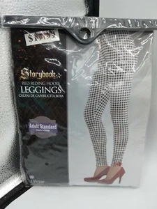 Amscan Red Riding Hood Leggings Adult Standard up to size 8 , Black/White New - Picture 1 of 3