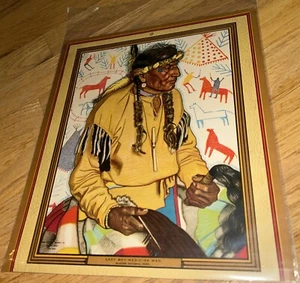 1930's Great Northern Railroad Calendar GLACIER NAT'L PARK LAZY BOY MEDICINE MAN - Picture 1 of 7