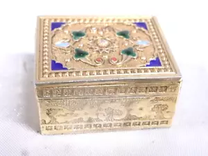 🇫🇷 ALTE SCHACHTEL SCHATULLE VERMEIL GOLD AUF MASSIV SILBER EMAILLE RUSSISCHE EMAILLE 84 - Bild 1 von 10