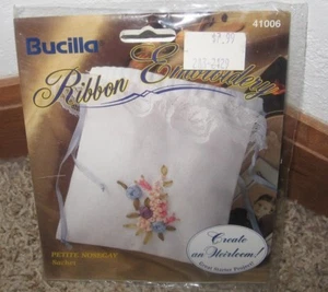 BUCILLA~RIBBON EMBROIDERY~PETITE NOSEGAY SACHET KIT #41006~NIP~NOS - Picture 1 of 2