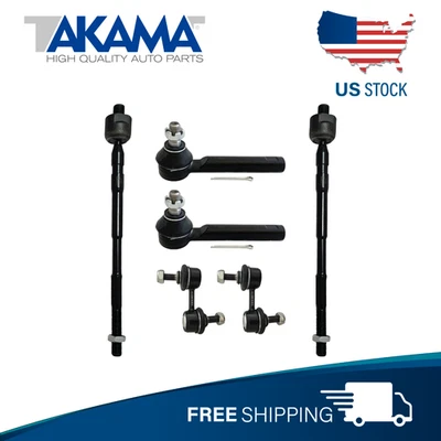 6 pcs Front Outer +Inner Tie Rod End + stabilizer link For 09-13 Subaru Forester - Image 1 of 4