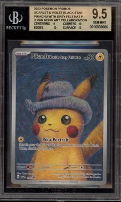 Pokemon Pikachu with Grey Felt Hat Van Gogh Full Art Promo SVP EN 085 BGS 9.5 - Image 1 of 2