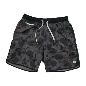 Vuori Banks Shorts Large L Mens Gray Black Oregano Camo Flower 7” Inseam Unlined - Picture 1 of 5