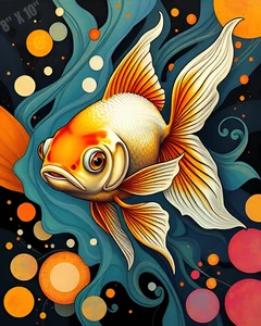 Goldfisch Pop Art 8x10 Druck - Bild 1 von 1