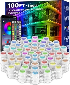 100FT Permanent Outdoor RGB Lights,Waterproof Smart LED Eaves Lights with App... - Picture 1 of 7