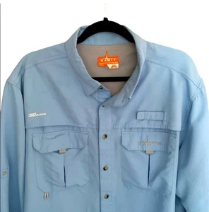 Habit Premier Fishing Shirt Large Blue Long Sleeve Lightweight Mesh Vented - Picture 1 of 11