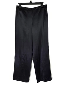 Talbots Petite Black 100% pure Silk side zip lined Dressy Pants Size 8 - Picture 1 of 5