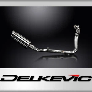 Delkevic Complete Exhaust with 8 Inch Round Stainless Steel Muffler for GSX-8 - Foto 1 di 3