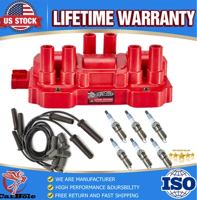 Bobina de encendido UF434 y bujía y cable para Chevrolet GMC Buick Saturn 3,5/3,9 L Foto 1 de 4