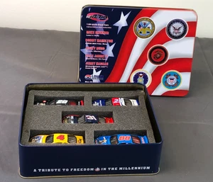 RCCA 1:64 Diecast Stock U.S. ARMED FORCES 2000 5 CAR TIN SET SKINNER/HAMILTON++ - Picture 1 of 24