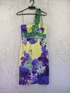 KAREN MILLEN Pencil Dress Yellow Floral Sleeveless Single Strap UK 12 - Picture 1 of 16