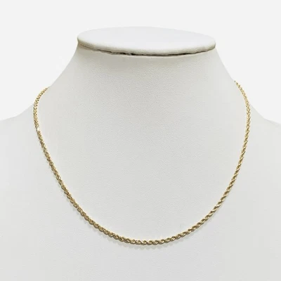14K Yellow Gold Rope Necklace Twisted Diamond Cut Chain Unisex 8.2 Grams Tested - Image 1 of 4