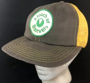 Vtg Banvel Herbicide Mesh Trucker SnapBack Hat Logo Patch Cap Farmer Style Brown - Picture 1 of 11