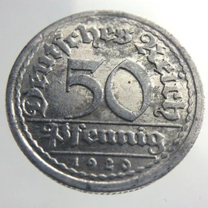 1920 Germany Fifty Pfennig KM# 27 Circulated Coin Aluminum 945C - Picture 1 of 6