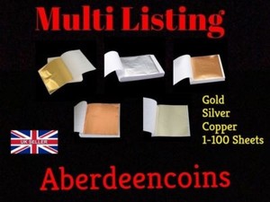 1-100 x Sheets Gold Silver Copper Leaf Art + Crafts Scrapbooking Gilding Framing