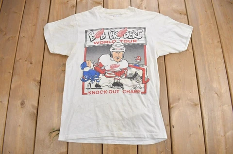 Vintage 1988 Detroit Red Wings Bob Probert Knock Out Champ T-Shirt U503 Cover