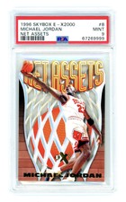 1996-97 SkyBox E-X2000 MICHAEL JORDAN #8 Net Assets Die-Cut Insert PSA 9 Mint