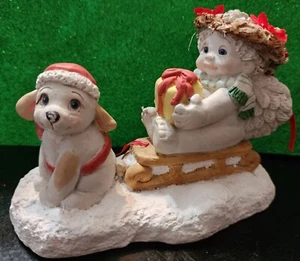 Figura Dreamsicles Alegres Dadores Decoración de Navidad Kristen 1999 Snow Baby Dog  - Imagen 1 de 5