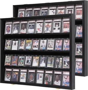 Graded Trading Card Display Case 2 Pcs 36 Sport Baseball Football PSA Slabs Rack - Picture 1 of 17