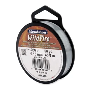 Hilo de cuentas Beadalon Wildfire 0,006 pulgadas - 50 yardas gris - Imagen 1 de 2