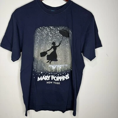 Disney Shirt Womens Large Blue MARY POPPINS -New York Broadway- Mackintosh - Image 1 of 3