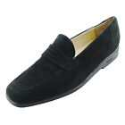 LKNW BALLY Black Women's Suede Slip-On Penny Loafers Shoes Flats 7 N